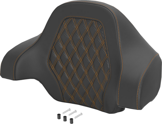 Saddlemen Orange Carbon Lattice Deluxe Sissy Bar Tour Pack Backrest for Harley