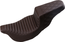 Saddlemen Brown Step-Up Tuck-n-Roll Lattice Seat for 2008-2025 Harley Touring