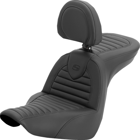 Saddlemen Roadsofa Tuck N Roll Gel Seat & Backrest for 2018-26 Harley Low Rider