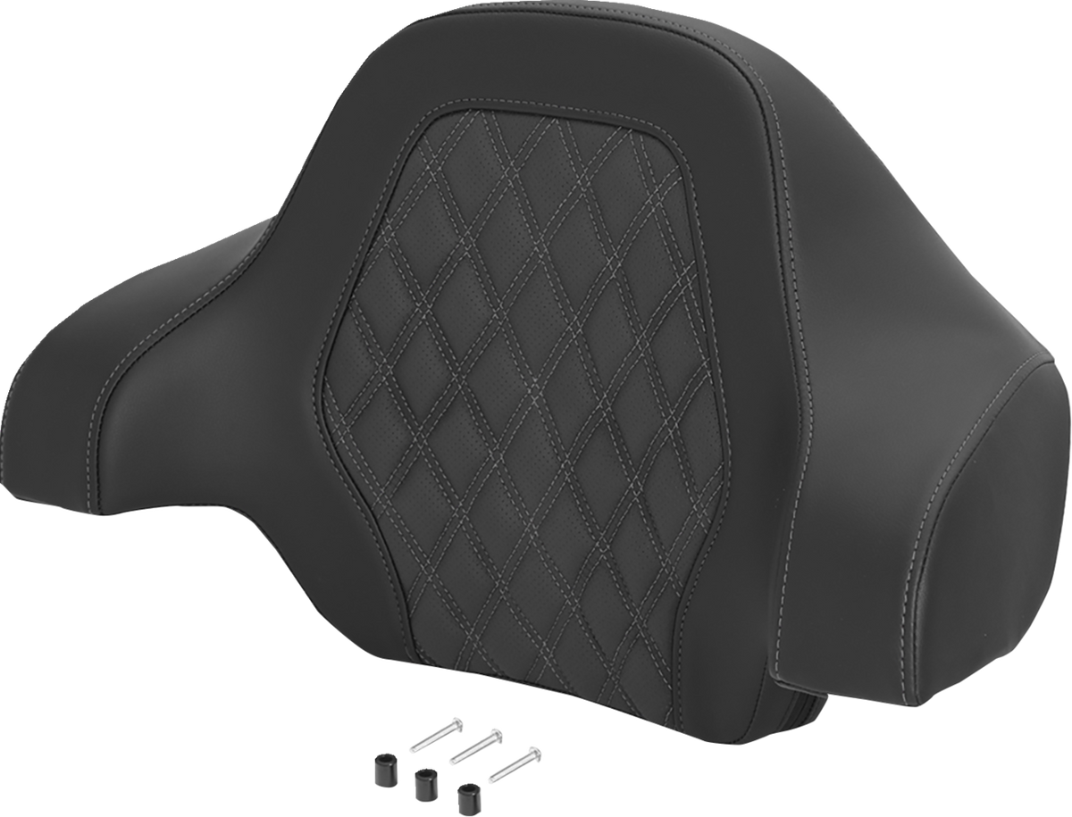 Saddlemen Gray Lattice Stitch Deluxe Sissy Bar Tour Pack Backrest Pad for Harley