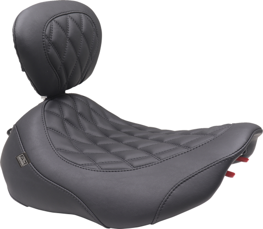 Mustang Wide Tripper Diamond Solo Seat & Backrest fits 2023-2026 Harley Touring