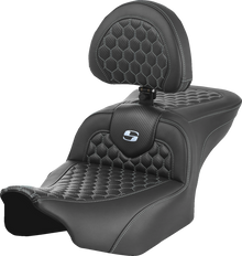 Saddlemen Roadsofa Silver Honeycomb Gel Seat & Backrest 2023-2026 Harley Touring