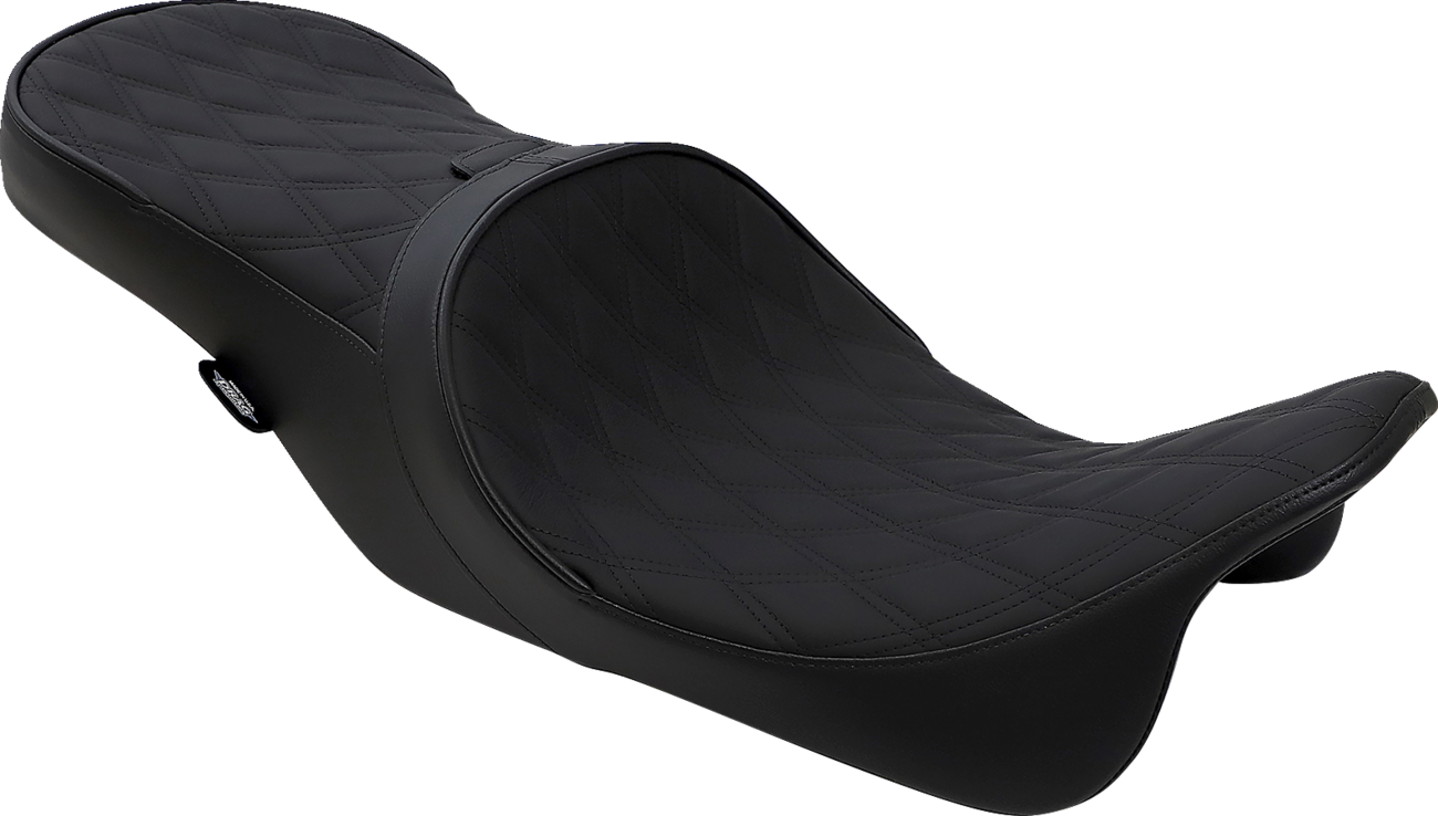 Drag Specialties Diamond Stitch Accepts Backrest Seat for 2008-24 Harley Touring