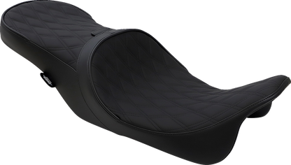 Drag Specialties Diamond Stitch Accepts Backrest Seat for 2008-24 Harley Touring