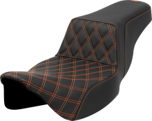 Saddlemen Step Up Extended Orange Lattice Gel Seat for 2008-2025 Harley Touring