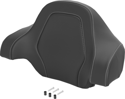 Saddlemen Carbon Silver Stitch Deluxe Sissy Bar Tour Pack Backrest for Harley