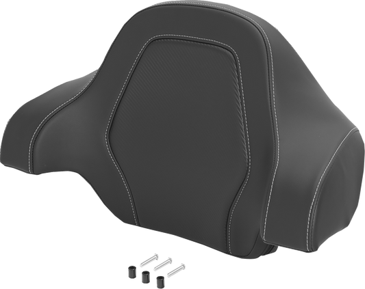Saddlemen Carbon Silver Stitch Deluxe Sissy Bar Tour Pack Backrest for Harley