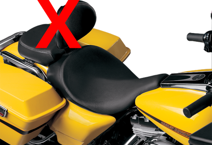 Danny Gray Black Leather Big Solo Seat 2008-2024 Harley Touring FLHX FLHR FLHTC