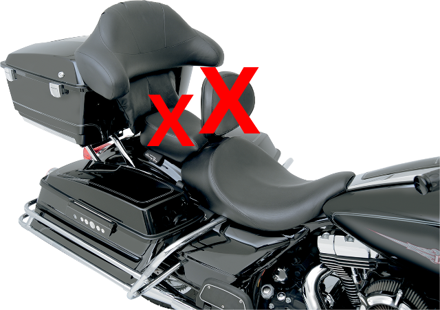 Danny Gray Black Leather Big Solo Seat 2008-2024 Harley Touring FLHX FLHR FLHTC