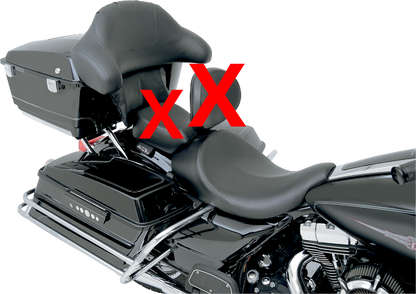 Danny Gray Black Leather Big Solo Seat 2008-2024 Harley Touring FLHX FLHR FLHTC