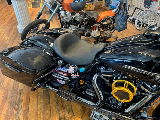 Mustang Vintage Stitched Solo Seat fits 2008-2024 Harley Davidson Touring 76027