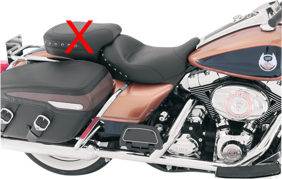 Mustang Black Studded Solo Seat fits 2008-2024 Harley Davidson Touring 76028