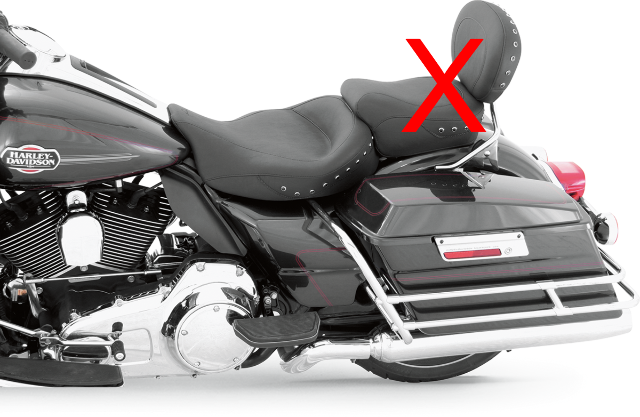 Mustang Studded Super Wide Solo Seat 2008-2024 Harley Davidson Touring 76069