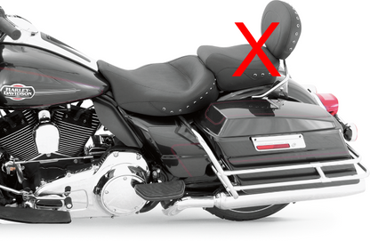 Mustang Studded Super Wide Solo Seat 2008-2024 Harley Davidson Touring 76069