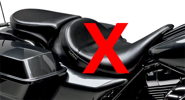 Le Pera Bare Bones Deluxe Rear Pillion Pad Seat fits 2008-2023 Harley Touring