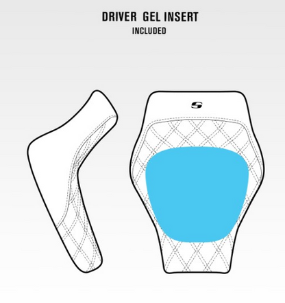 Saddlemen Knuckle Solo Gel Seat for 2008-2024 Harley Touring FLHR FLHT FLHX FLTR