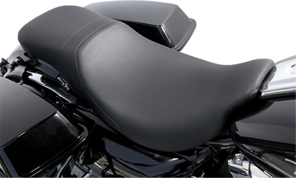 Danny Gray Black Vinyl LowIST Seat fits 2008-2024 Harley Touring FLHR FLHX FLHTC