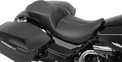 Danny Gray Leather Black LowIST 2up Seat 2008-2024 Harley Touring FLHX FLHR FLTR