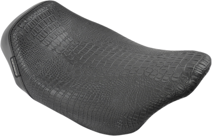 Le Pera Bare Bones Croc Stitch Solo Seat fits 2008-24 Harley Touring LK-005CRBLK