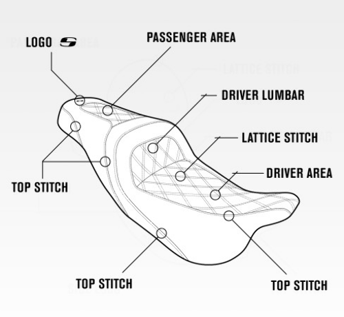 Saddlemen Slim Gel Motorcycle Seat fits 2008-2024 Harley Touring Street Glide