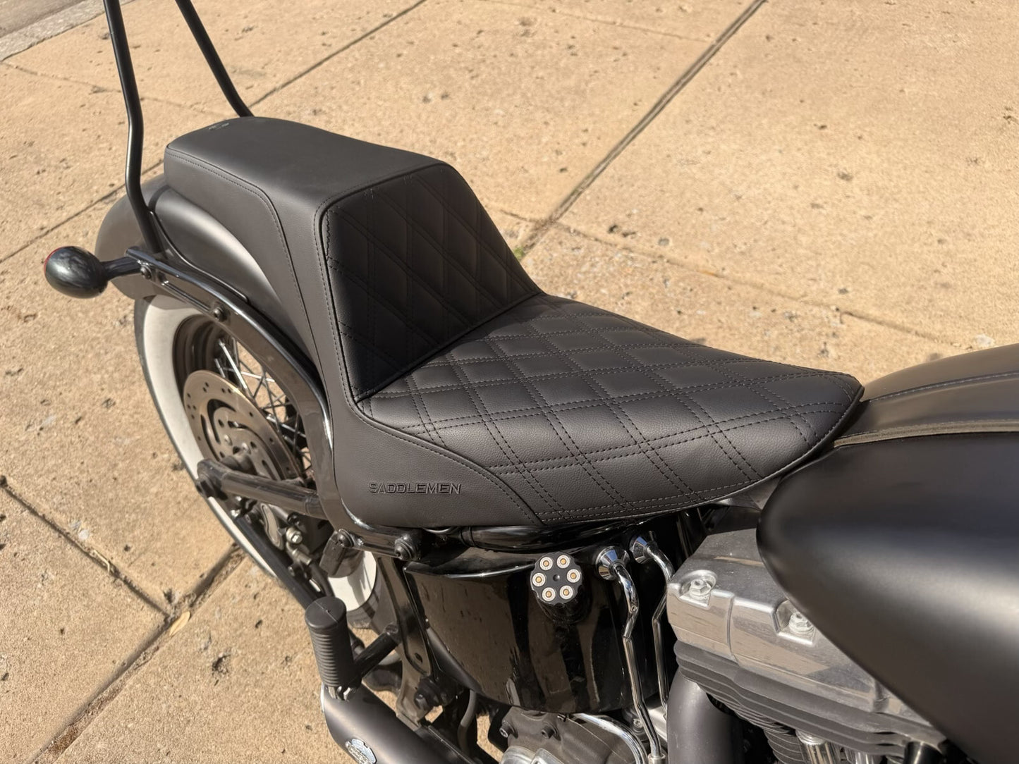 Saddlemen Step Up Lattice Gel Seat for 2011-2017 Harley Softail Slim Blackline