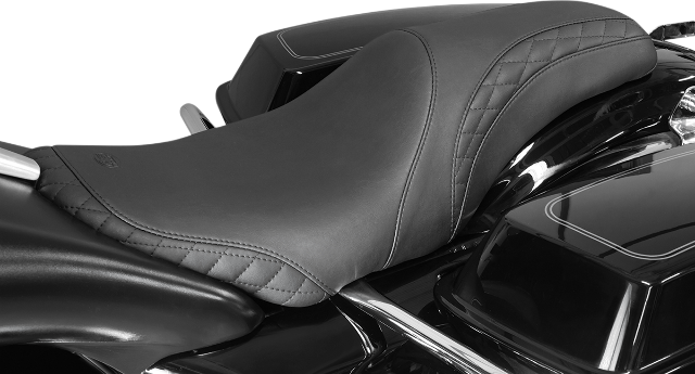 Mustang Tripper Fastback Seat for 2008-2024 Harley Touring w/ PYO Razorback Tank