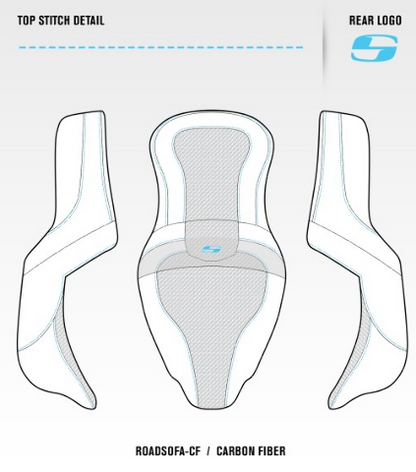 Saddlemen Roadsofa Carbon Fiber Heated Seat w/ Backrest 2008-2024 Harley Touring
