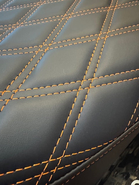 Drag Specialties Extended Reach Orange Stitch Seat fits 2008-2024 Harley Touring