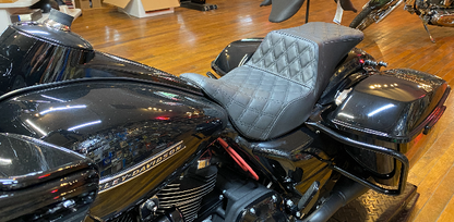 Saddlemen Tour Step-Up Lattice Stitch Seat for 2008-2024 Harley Touring Models