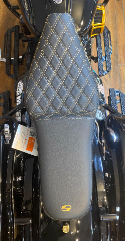 Saddlemen Step Up Gold Lattice Extended Gel Seat fits 2008-2025 Harley Touring