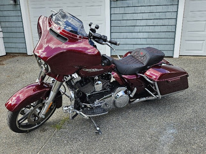 Saddlemen Roadsofa Red Lattice Extended Gel Seat fits 2008-2024 Harley Touring