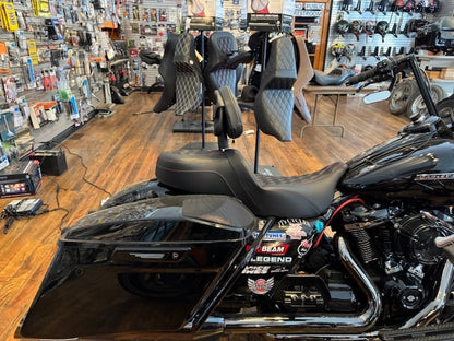 Saddlemen Roadsofa Red Lattice Gel Seat w/ Backrest for 2008-2024 Harley Touring