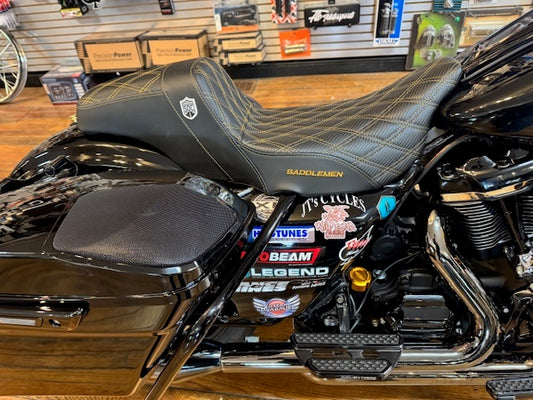 Saddlemen SDC Pro Series Gold Lattice Gelcore Seat fits 2008-2024 Harley Touring