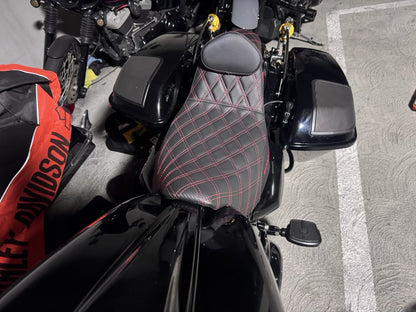 Saddlemen SDC Pro Series Red Lattice Seat & Backrest fits 2008-25 Harley Touring