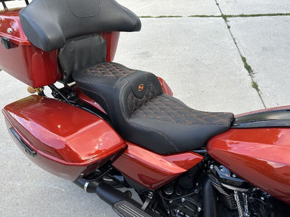Saddlemen Roadsofa Orange Lattice Gel Seat for 2023-2025 Harley Touring FLTR