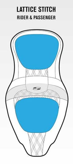 Saddlemen Roadsofa White Lattice Extended Gel Seat fits 2023-2025 Harley Touring