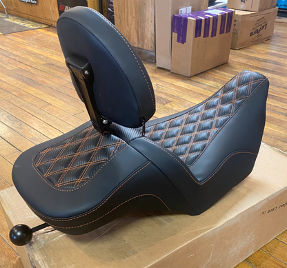 Saddlemen Roadsofa Orange Lattice Extended Seat & Backrest 23-25 Harley Touring