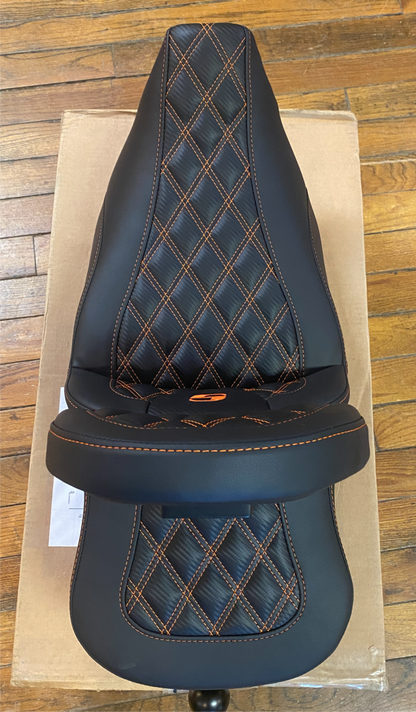 Saddlemen Roadsofa Orange Lattice Extended Seat & Backrest 23-25 Harley Touring