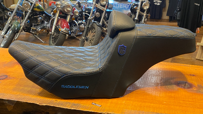 Saddlemen SDC Pro Series Blue Lattice Seat & Backrest for 2023-25 Harley Touring
