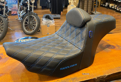 Saddlemen SDC Pro Series Blue Lattice Seat & Backrest for 2023-25 Harley Touring