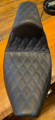 Saddlemen SDC Pro Series Blue Lattice Seat & Backrest for 2023-25 Harley Touring