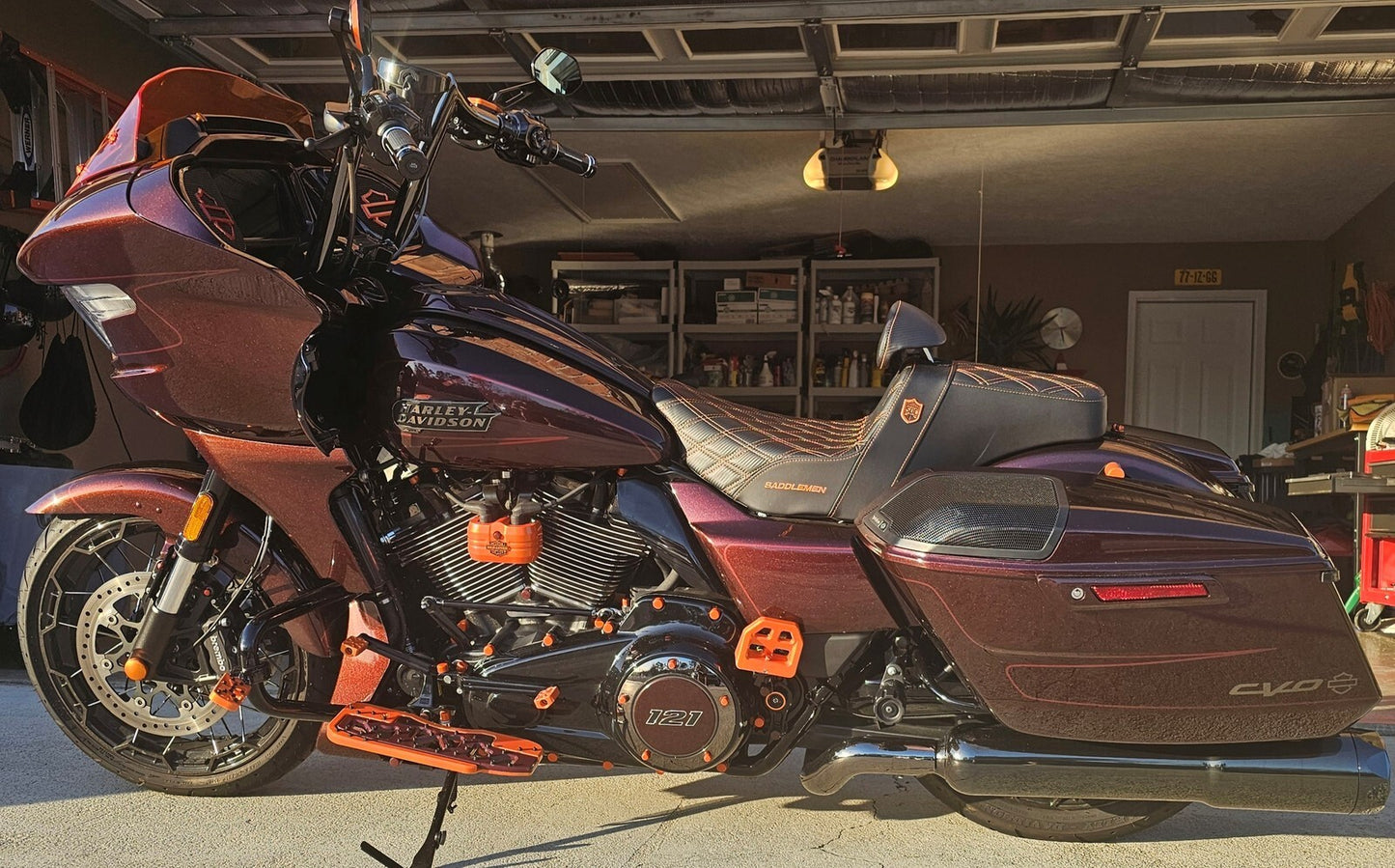 Saddlemen SDC Pro Orange Lattice Seat & Backrest fits 2023-2026 Harley Touring