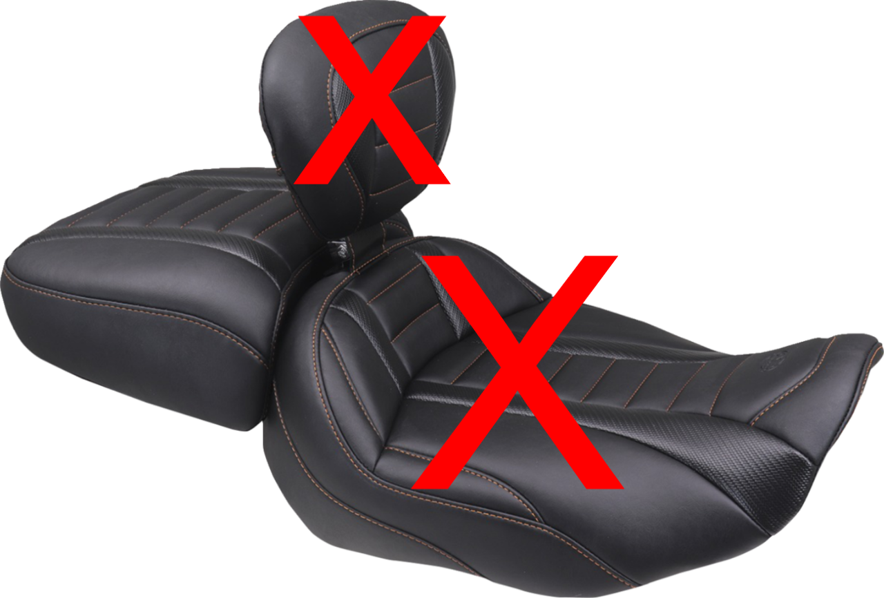 Mustang Orange Stitch Rear Passenger Pillion Seat for 2023-2026 Harley Touring