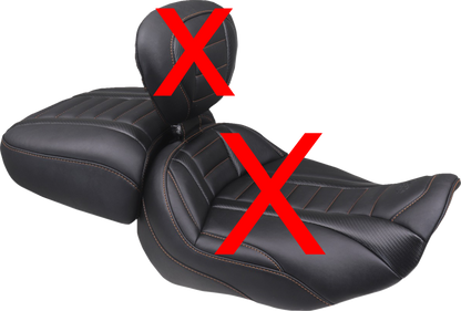 Mustang Orange Stitch Rear Passenger Pillion Seat for 2023-2026 Harley Touring