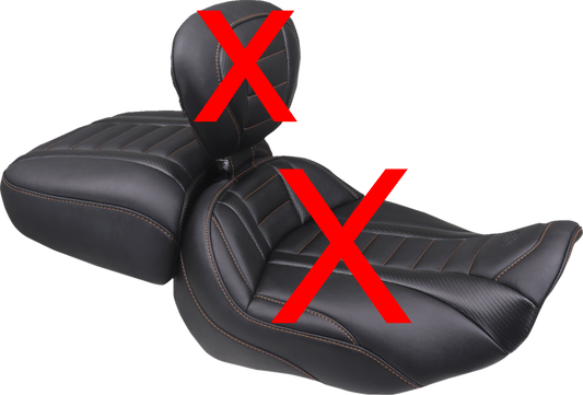 Mustang Orange Stitch Rear Passenger Pillion Seat for 2023-2026 Harley Touring