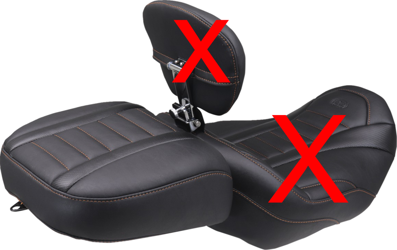 Mustang Orange Stitch Rear Passenger Pillion Seat for 2023-2026 Harley Touring