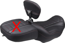Mustang Deluxe Extended Red Stitch Solo Seat & Backrest for 23-26 Harley Touring