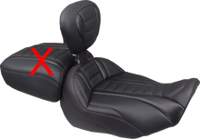 Mustang Deluxe Extended Red Stitch Solo Seat & Backrest for 23-26 Harley Touring