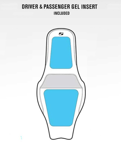 Saddlemen Roadsofa White Tri Gripper Extended Seat for 2008-2025 Harley Touring