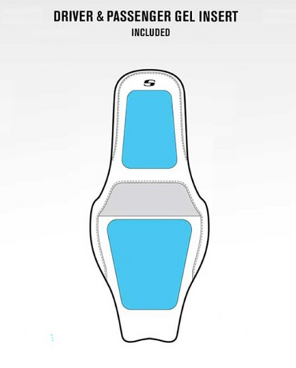 Saddlemen Roadsofa White Tri Gripper Extended Seat for 2008-2025 Harley Touring